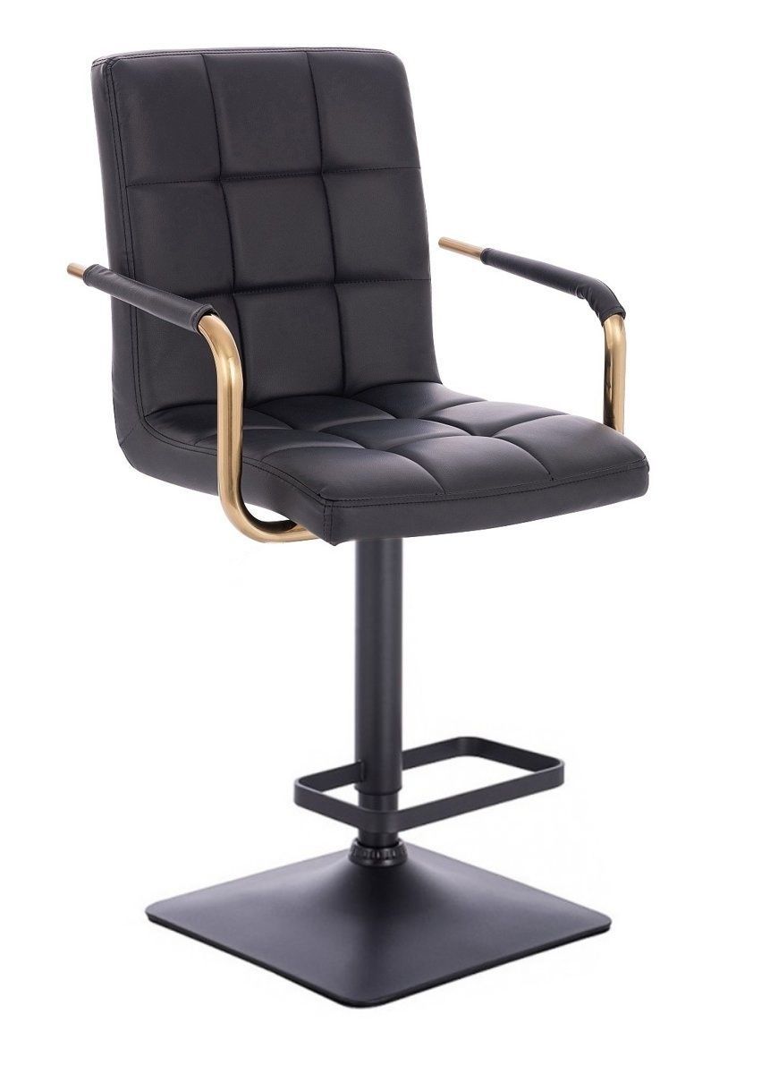 Barová židle VERONA GOLD na černé hranaté základně - černá