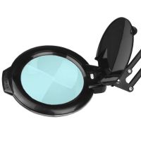 Lampa s lupou LED MOONLIGHT 8013/6" černá k uchycení ke stolu