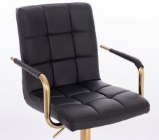 Židle VERONA GOLD na černé podstavě s kolečky - černá